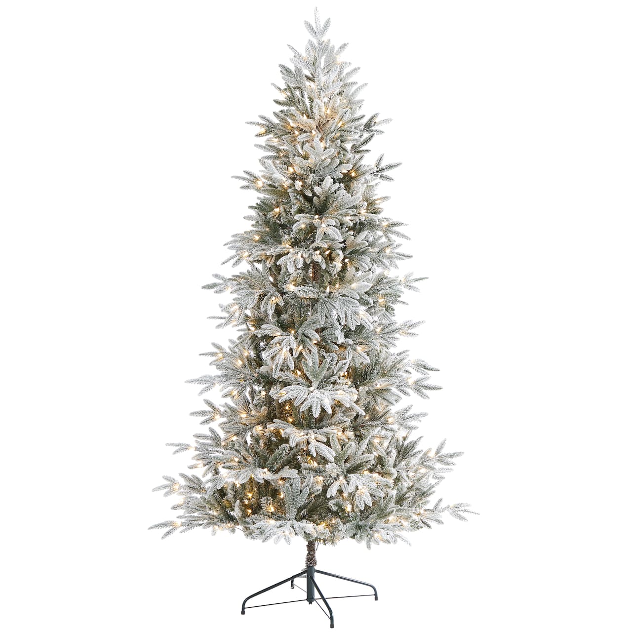 7.5ft. Pre-Lit Flocked Manchester Spruce Artificial Christmas Tree with Clear LED Lights